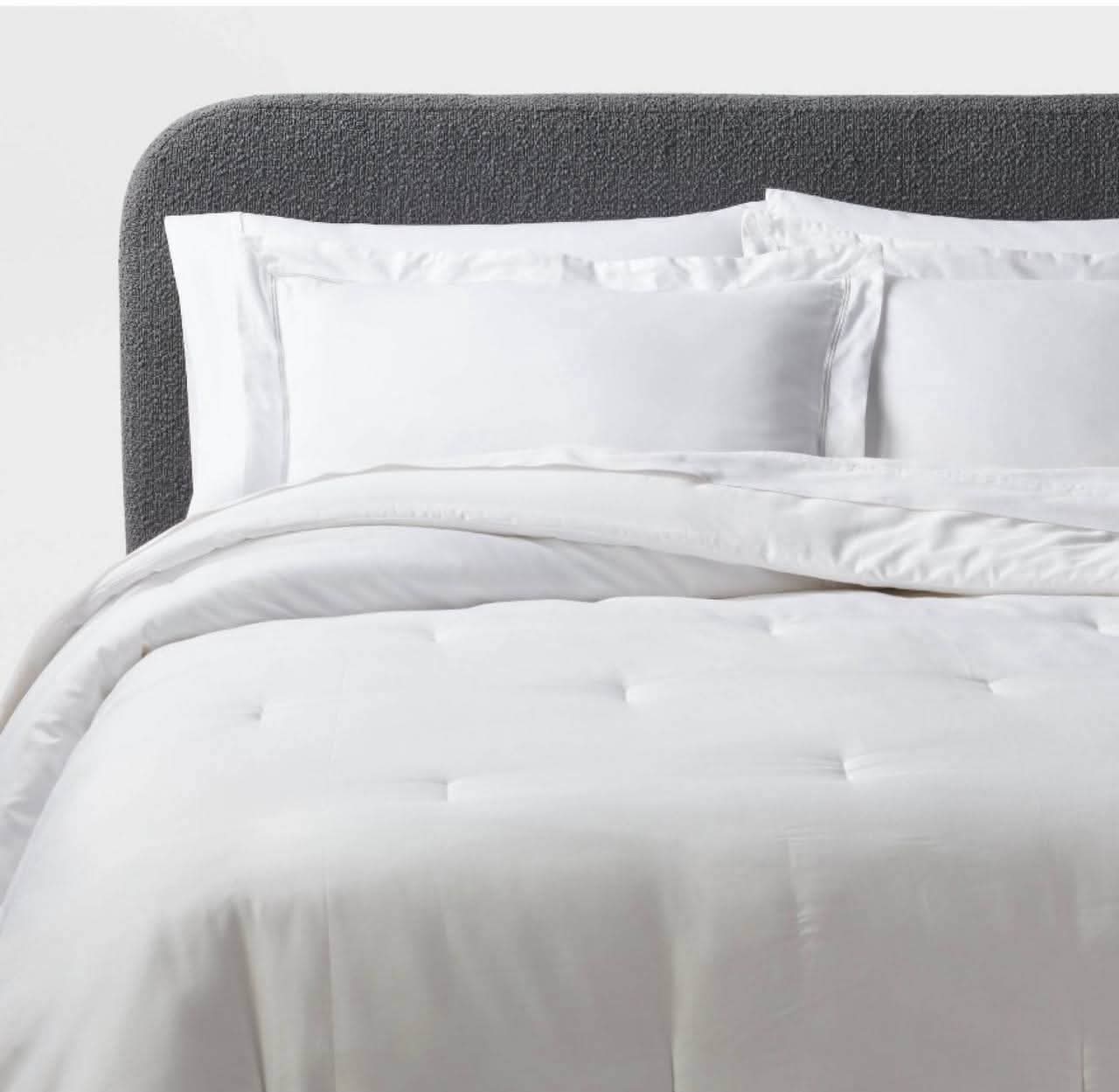 Threshold 3pc Full/Queen Luxe Embroidered Border Comforter and Sham Set, White/Light Gray - Image 3