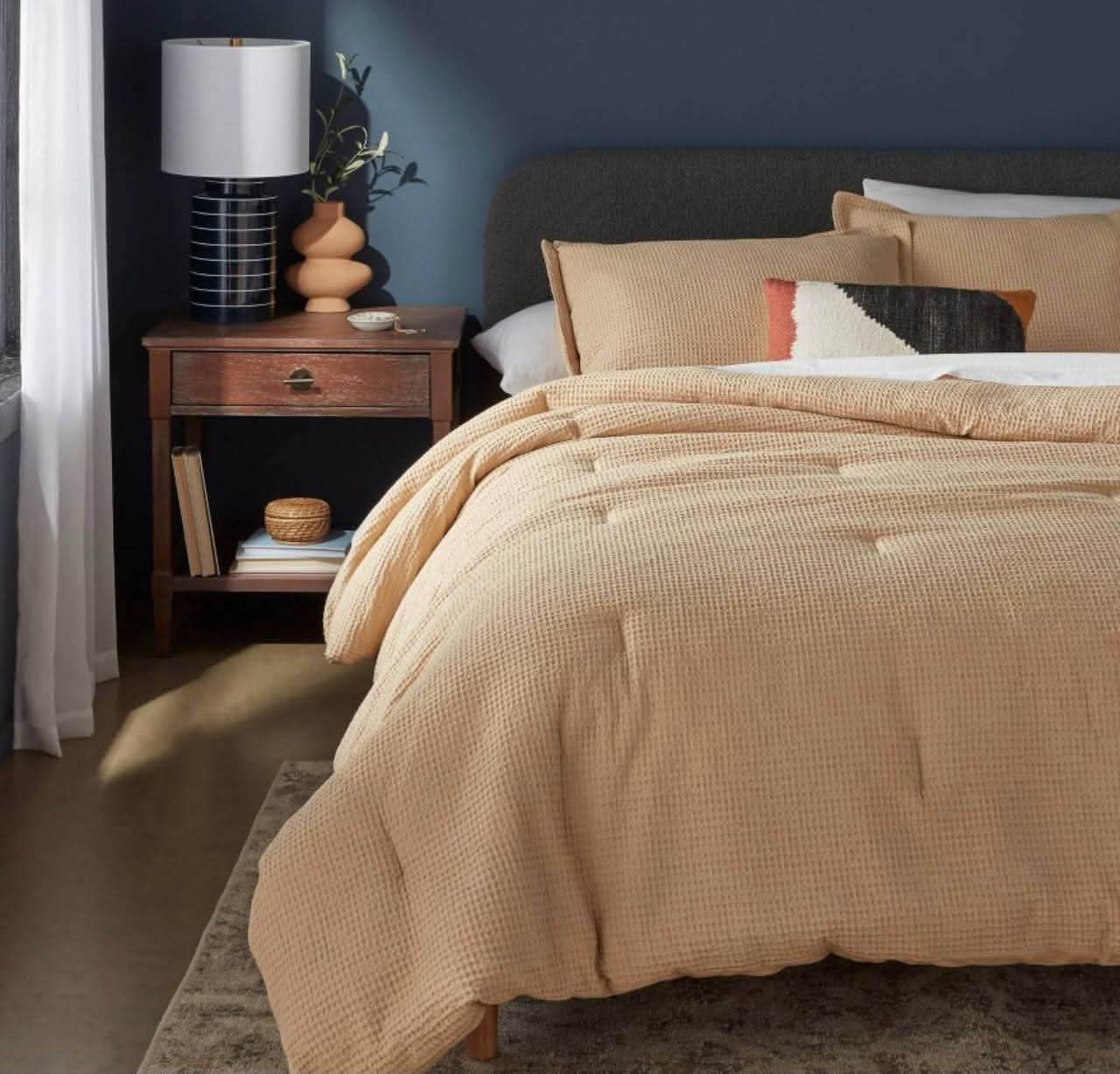 Threshold™ King Washed Waffle Weave Comforter and Sham Set — Horseradish