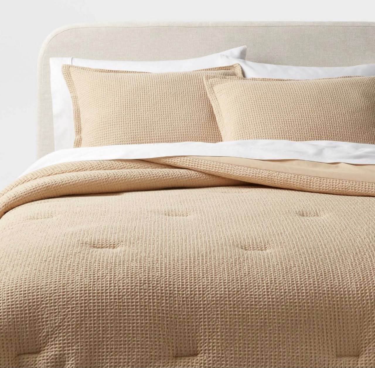 Threshold™ King Washed Waffle Weave Comforter and Sham Set — Horseradish - Image 2