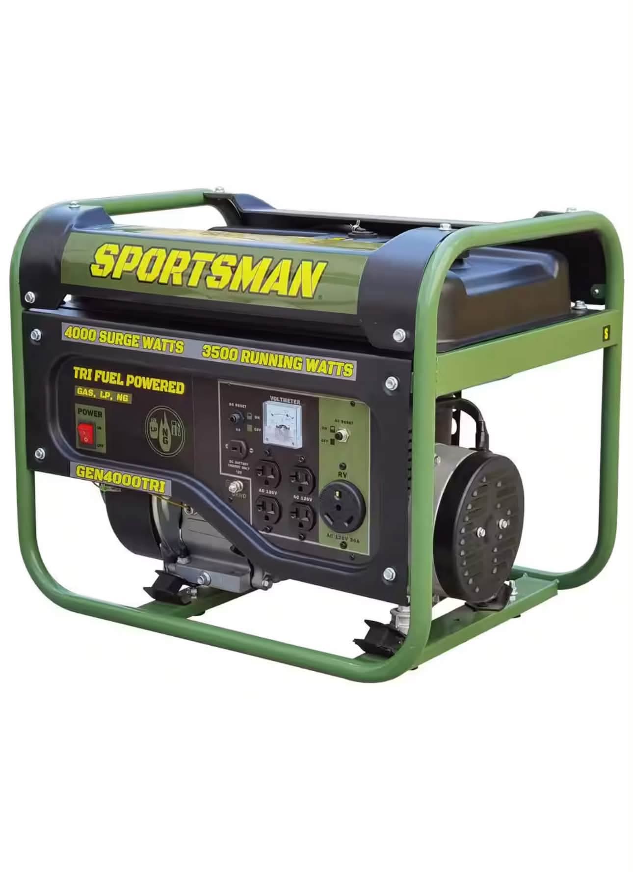 Sprtsman 4,000-Watt/3,500-Watt Recoil Start Tri Fuel Portable Generator, Runs on Natural Gas, Gasoline, or Propane