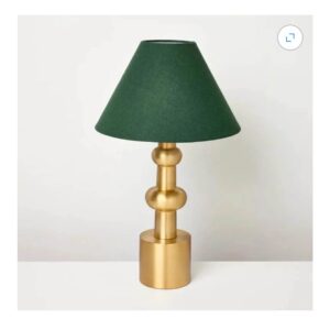 Magnolia Vintage Brass Table Lamp with Green Shade