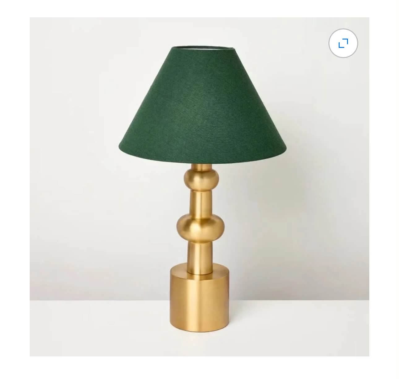 Magnolia Vintage Brass Table Lamp with Green Shade