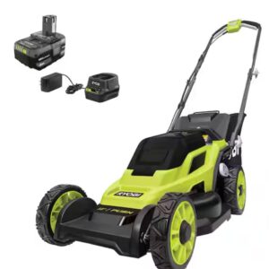 Ryobi ONE+ 18V 13 in. Cordless Battery Walk Behind Push Lawn Mower with 4.0 Ah Battery and Charger