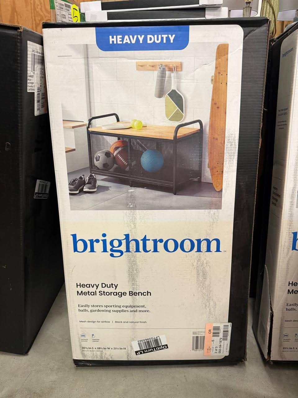 Brightroom Heavy Duty Metal Storage Bench - Image 2