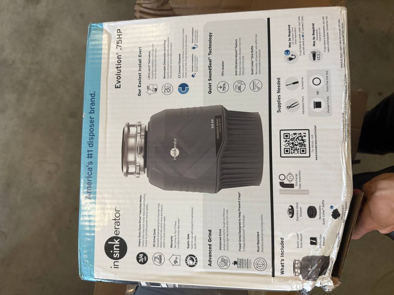 InSinkErator Evolution .75HP, 3/4 HP Garbage Disposal, Advanced Series EZ Connect Continuous Feed Food Waste Disposer - Image 4