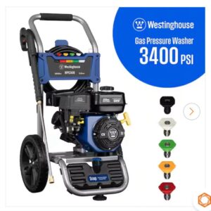 Westinghouse 3400 PSI 2.6 GPM Gas Powered Axial Cam Pump Cold Water Pressure Washer with Soap Tank and 5 Quick Connect Tips