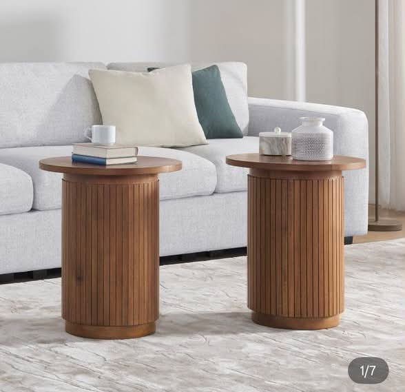 Point Cabrillo round side tables, set of 2