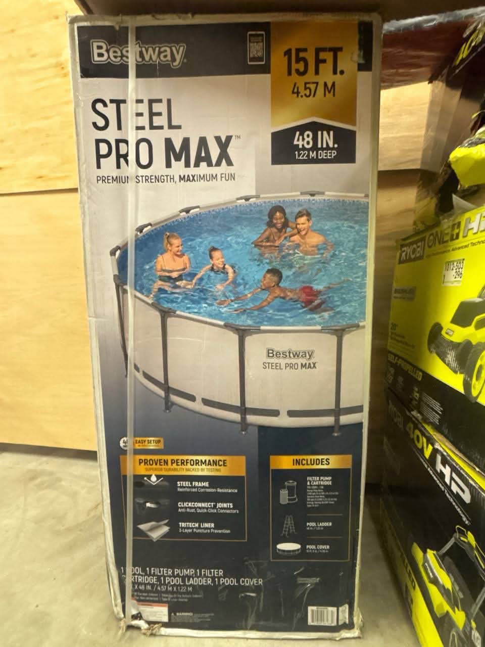 Bestway Steel Pro MAX 15 ft. Round 48 in. Deep Above Ground Pool Set - Image 2