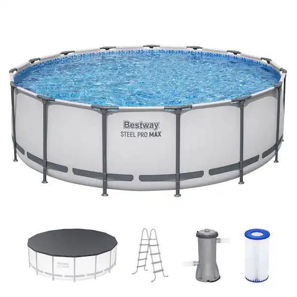Bestway Steel Pro MAX 15 ft. Round 48 in. Deep Above Ground Pool Set - Image 7