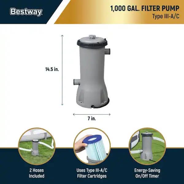 Bestway Steel Pro MAX 15 ft. Round 48 in. Deep Above Ground Pool Set - Image 8