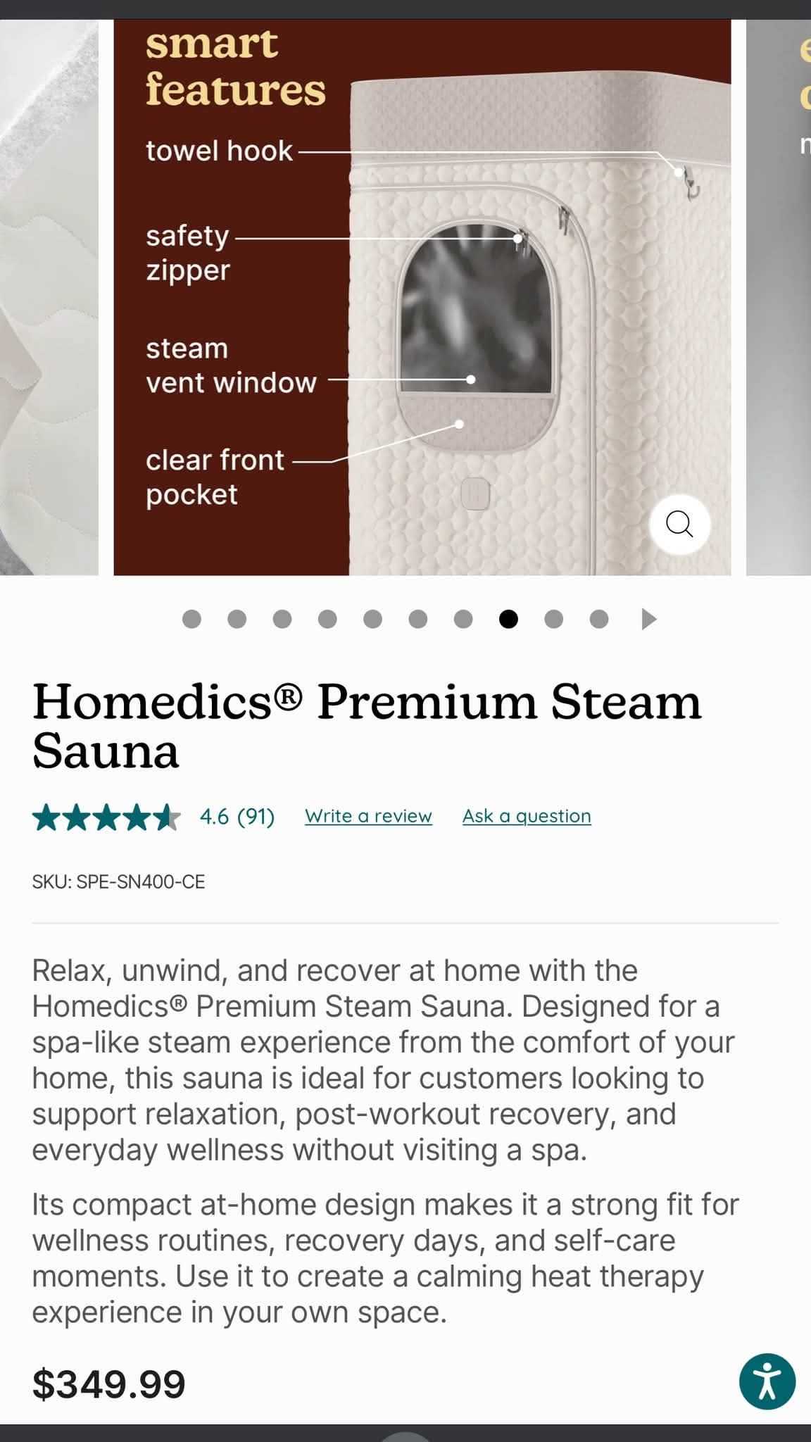 Homedics Premium Steam Sauna - Image 3