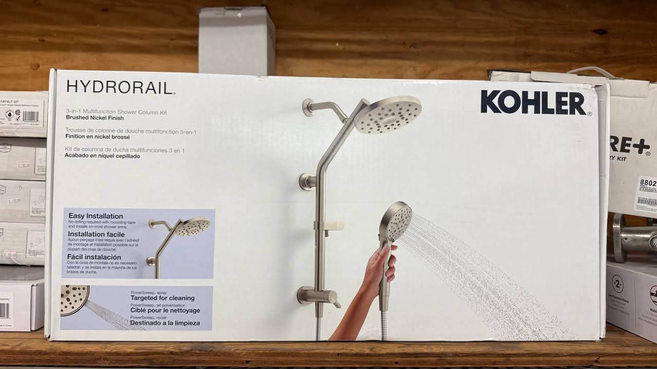 Kohler HydroRail 3-in-1 Multifunction Showerhead and Column Kit, Brushed Nickel, new in box - Image 2