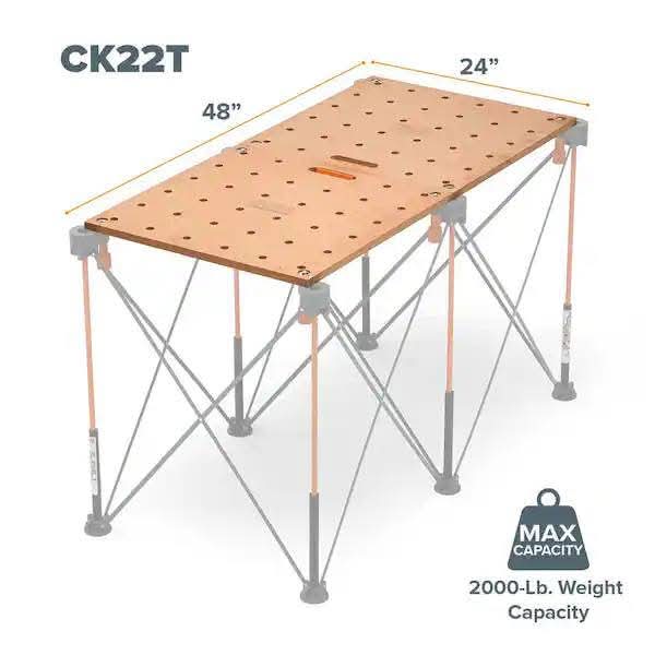 BORA Centipede 24 in. x 48 in. Workbench Top for Sawhorse with 3/4 in. - Image 6