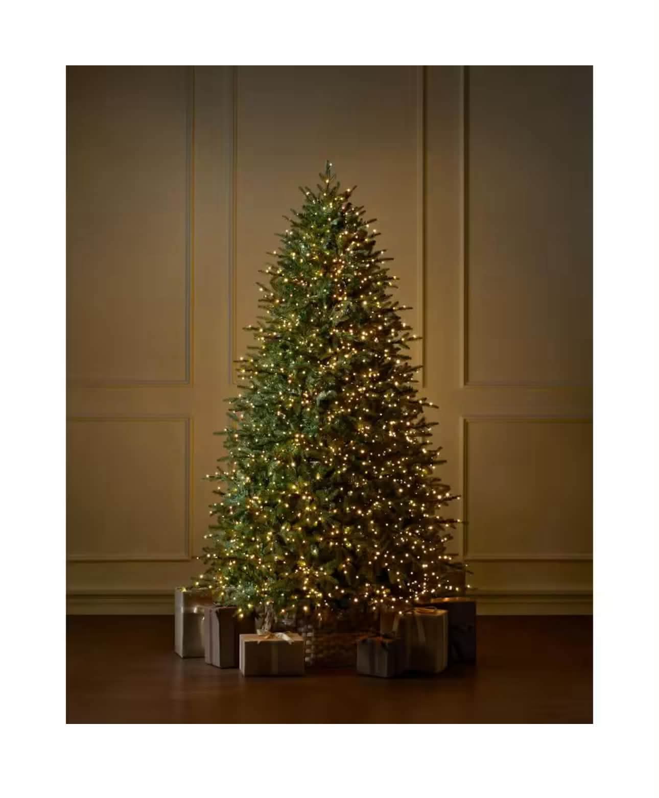7.5 ft Elegant Twinkling Grand Fir LED Pre-Lit Artificial Christmas Tree T27