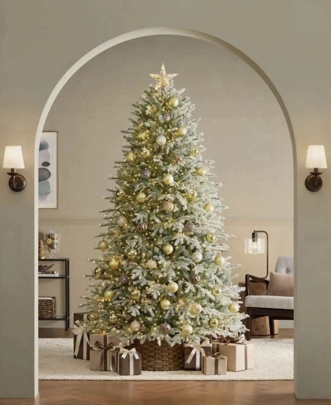 7.5 ft. Grand Duchess Twinkling Balsam Fir Flocked LED Pre-Lit Artificial Christmas Tree T26