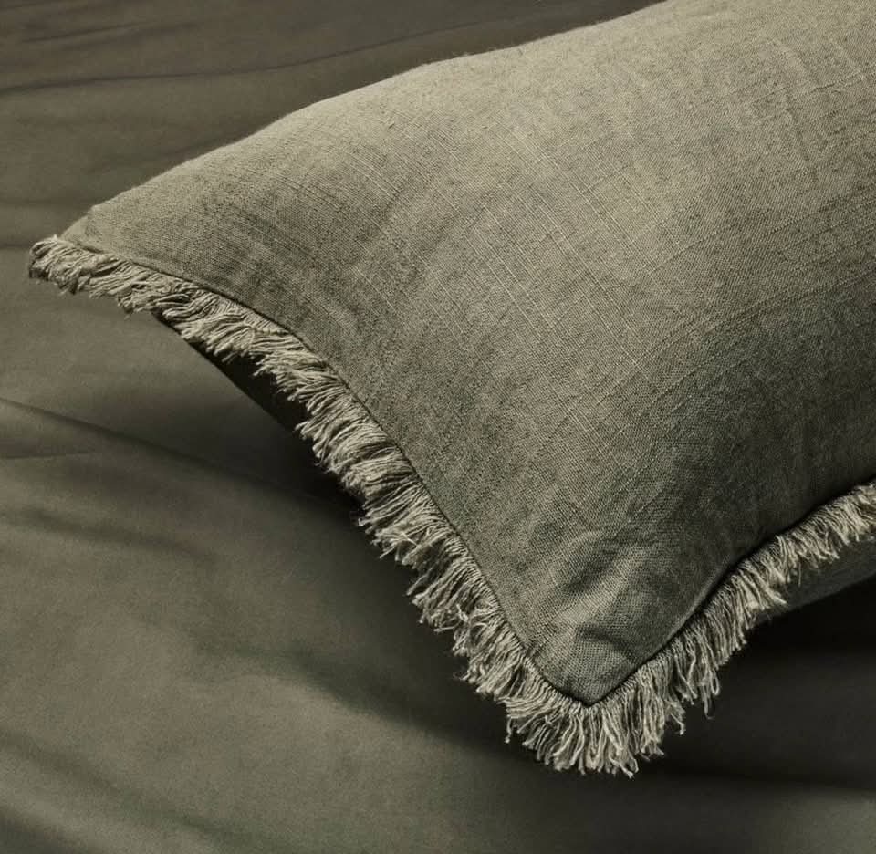 Casaluna™ Lumbar Heavyweight Linen Blend Throw Pillow, size 14” × 48” - Image 3