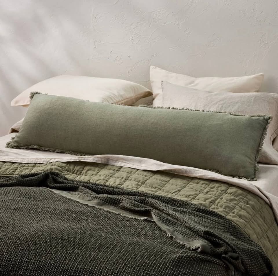Casaluna™ Lumbar Heavyweight Linen Blend Throw Pillow, size 14” × 48” - Image 2