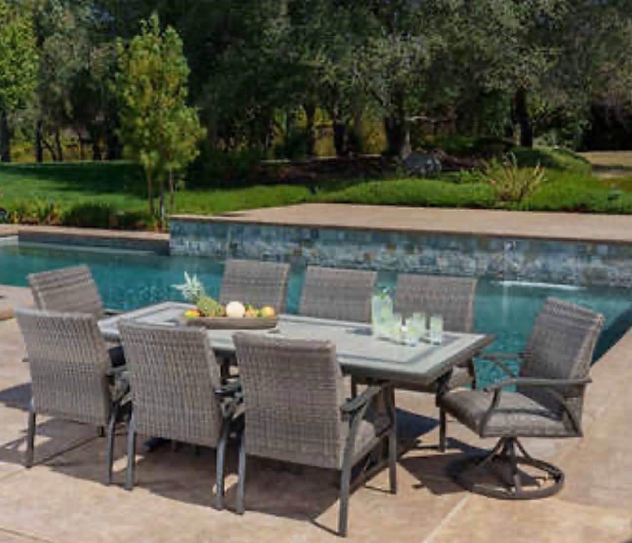SunVilla Cobalt 9-Piece Outdoor Patio Dining Set