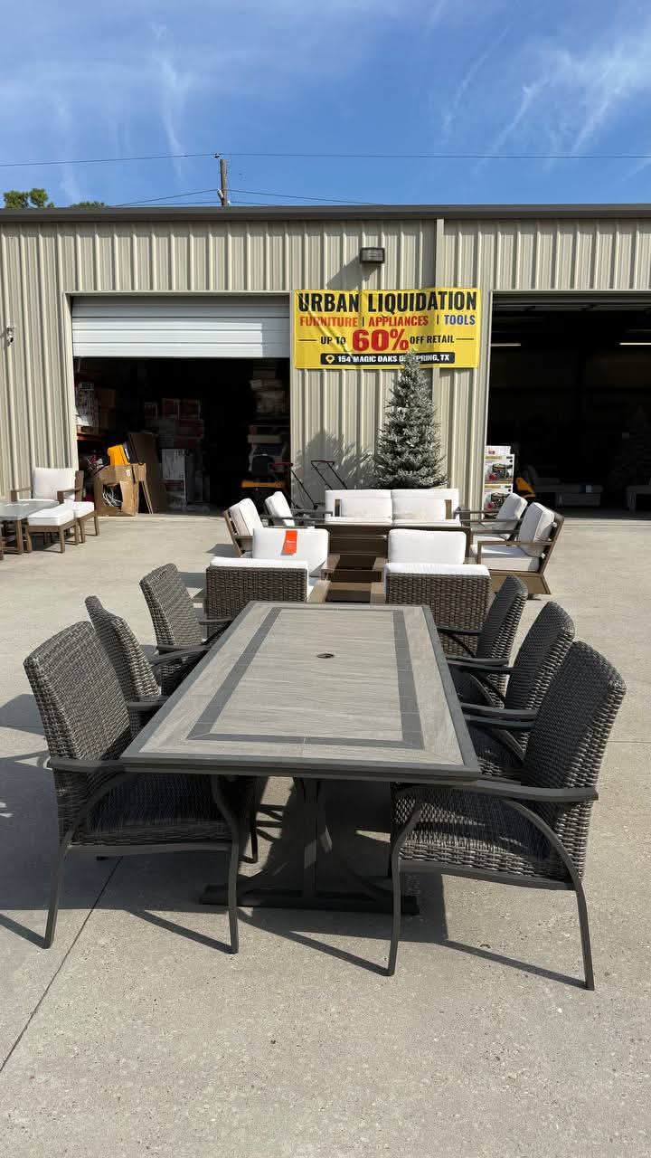 SunVilla Cobalt 9-Piece Outdoor Patio Dining Set - Image 5