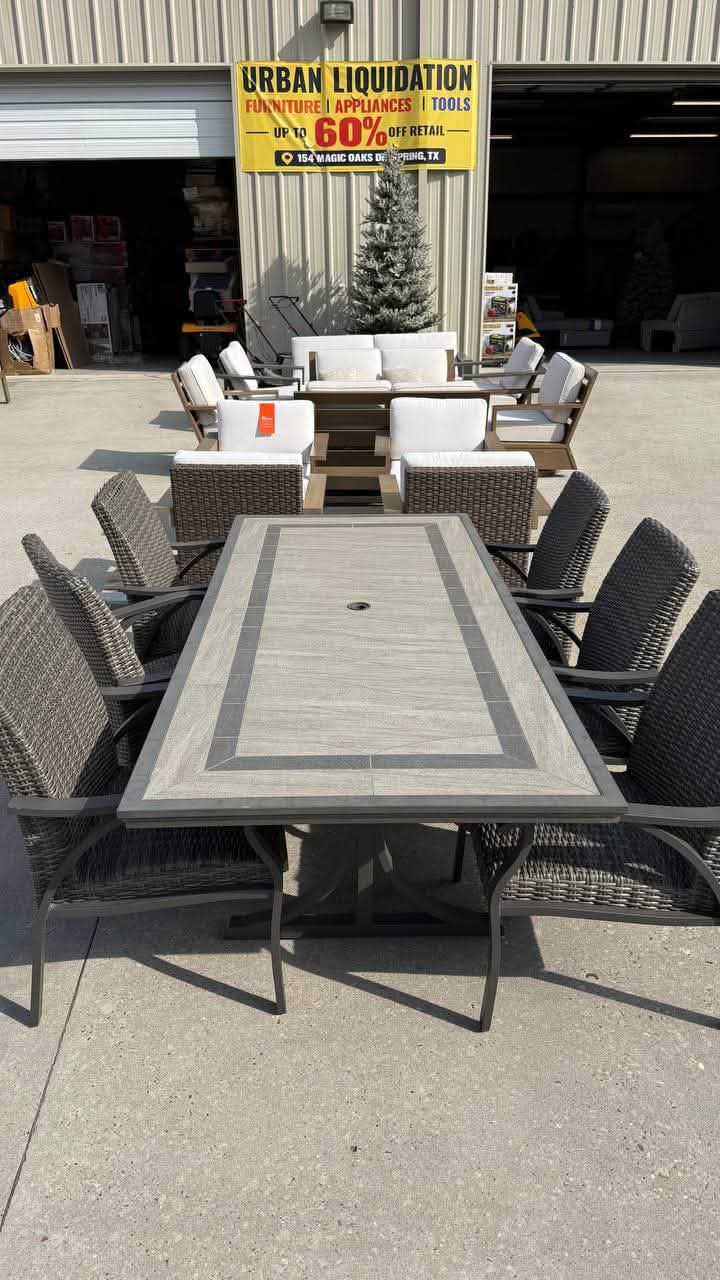 SunVilla Cobalt 9-Piece Outdoor Patio Dining Set - Image 7