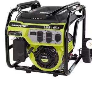 Ryobi 8125/6500-Watt Gas Powered Portable Generator With CO Detect Shutdown Sensor For Storms and Jobsites