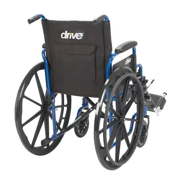 Drive Medical 18 in. Blue Streak Wheelchair with Flip Back Desk Arms and Elevating Leg Rests - Image 4