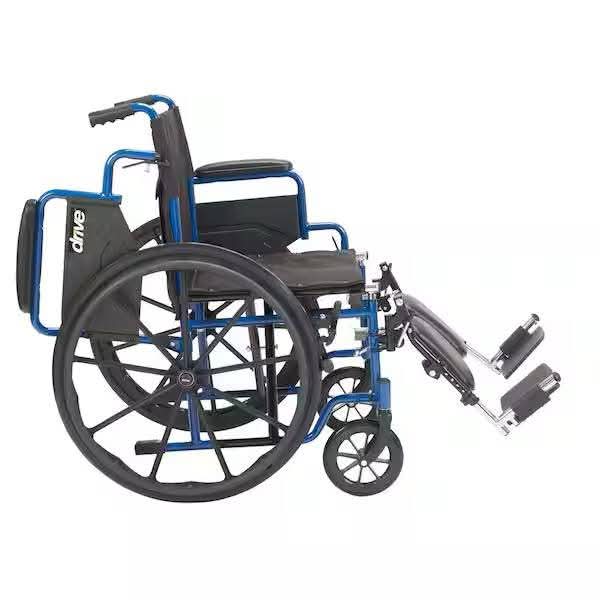 Drive Medical 18 in. Blue Streak Wheelchair with Flip Back Desk Arms and Elevating Leg Rests - Image 5