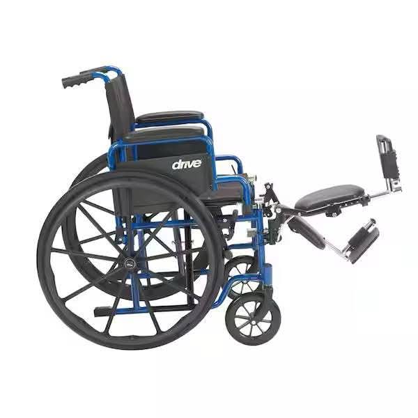 Drive Medical 18 in. Blue Streak Wheelchair with Flip Back Desk Arms and Elevating Leg Rests - Image 6