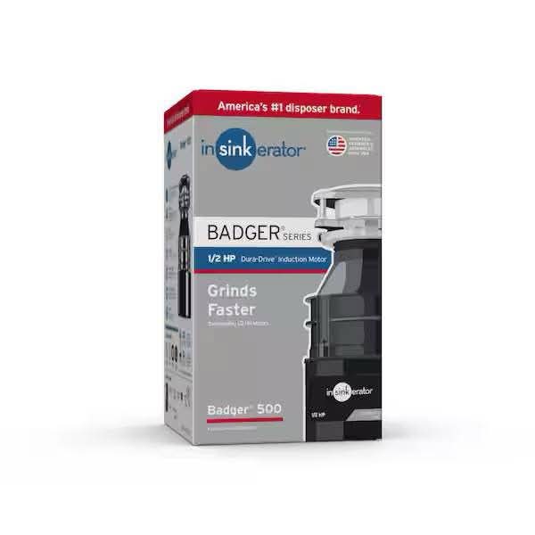 InSinkEratorBadger 500, 1/2 HP Continuous Feed Kitchen Garbage Disposal, Badger Series - Image 3