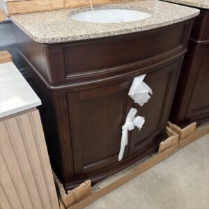 Terryn 31 in. Single Sink Cherry Bath Vanity with Beige Granite Top