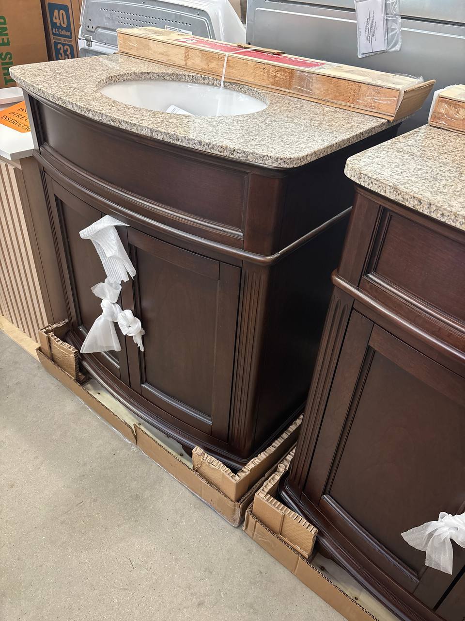 Terryn 31 in. Single Sink Cherry Bath Vanity with Beige Granite Top - Image 2